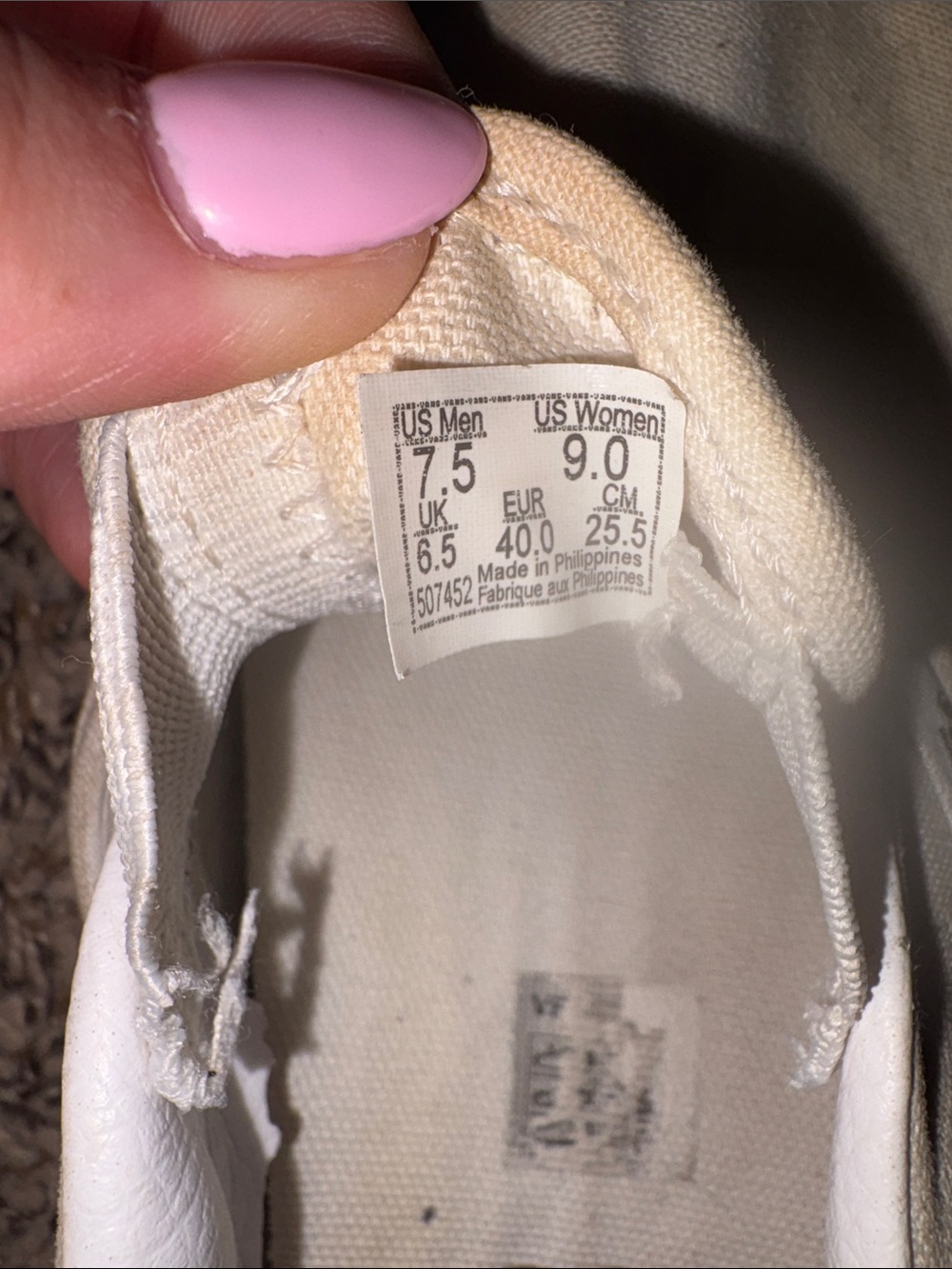 Vans Slip-On Canvas Sneakers in White - Picture 4 of 6